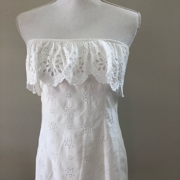 Milly White Eyelet Strapless Dress - Picture 3 of 4